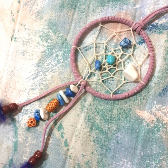 Handmade purple Inukshuk Dreamcatcher - Picture 2 of 3